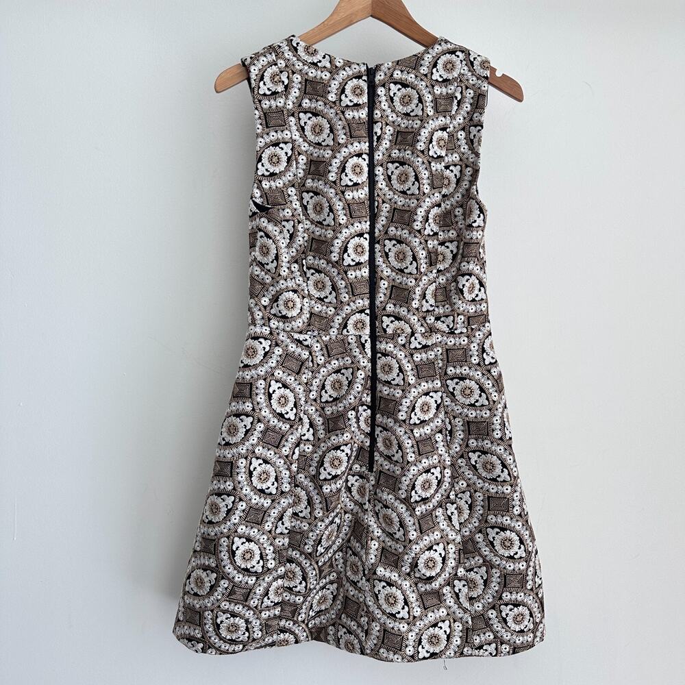 Alice + Olivia Mini Dress 6 Gold Embroidered Patty Tapestry 60s Style Retro Glam - Picture 7 of 16